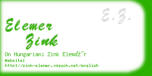 elemer zink business card